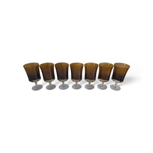 Vintage Denby Mirage Brown (or Milnor) amber-to-clear gradient stemware and glassware from Sweden