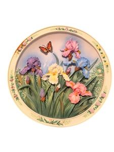 1994 Lena Liu The Iris Garden 3D Bradford Exchange Plate with COA