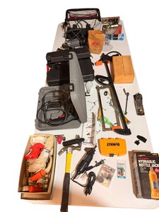 Large Assorted Power & Hand Tool Lot  SKIL, Dremel, DeWalt, Clamps, Plane & 4-Ton Jack