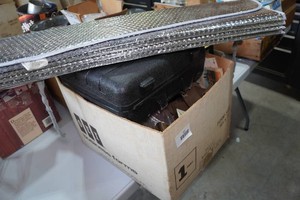 Assorted Automotive - Air Compressor, Windshield Sun Shade, Floor Mat