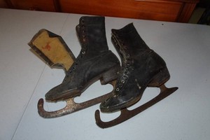 Antique Leather Ice Skates