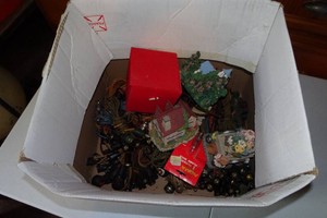 Vintage Christmas Ornaments and String Lights