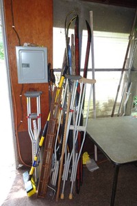 Crutches, Skis and Broom