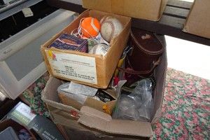 Singer Oil, Softballs, Camera Case, Weaving Needles