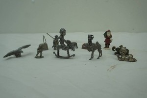 collection of pewter figurines