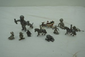 collection of pewter figurines