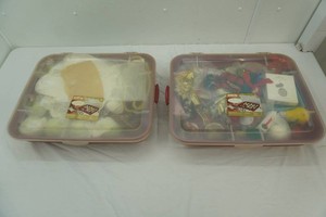 (2ct) Sterilite Ornament Totes and Contents