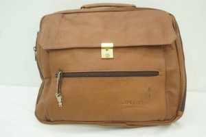 vintage brown leather briefcase