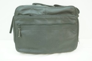 vintage black leather briefcase