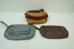 Leather fanny pack and clutch bags