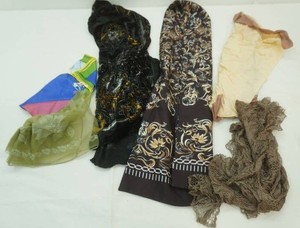 (5ct) Womens Vintage Silk Scarves