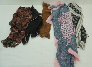 (5ct) Womens Vintage Silk Scarves