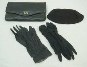 Vintage Black Evening Gloves and Clutch Purses