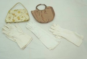 Vintage White Evening Gloves and Clutch Purses