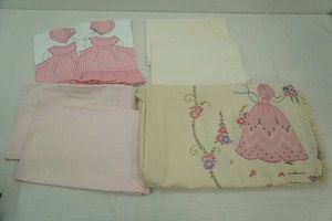 vintage embroidered curtains, tablecloth, pillow cases