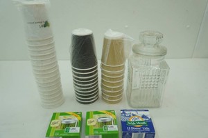 NIP Coffee Cups, Canning Jar Lids, Apothecary Jar  Candy Jar