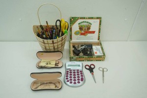 Office Lot Pens, Paper Clips, Scissors, Cigar Box, File Clips and More