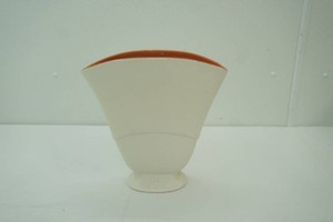 Vintage Red Wing Art Pottery fan vase 12x4x12