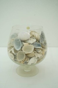 Oversized Glass Brandy Snifter full of Seashells