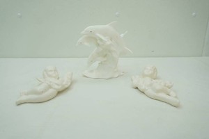 Ceramic Wall Cherubs White Ceramic Dolphin Figurine
