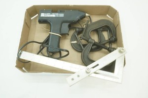 Combination Square, C Clamps, Glue Gun