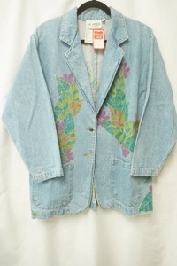 An Artist handpainted jean jacket size Medium