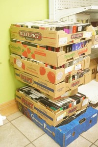 7 flats of variuos VHS movies