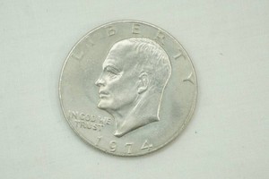 1974 Eisenhower Silver Dollar with no mint mark
