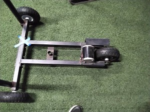 Push Sled Prowler Style 3 Wheel Pneumatic Tires Weight Post Training Sled