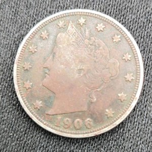 1908 Liberty Head V Nickel  U.S. 5 Cent Coin