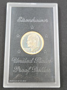 1974-S Eisenhower 40% Silver Proof Dollar  U.S. Mint Brown Ike