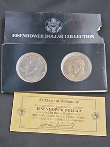Lot of 2 1776-1976 Eisenhower Bicentennial Dollars  Philadelphia & Denver Mint  Morgan Mint Collection