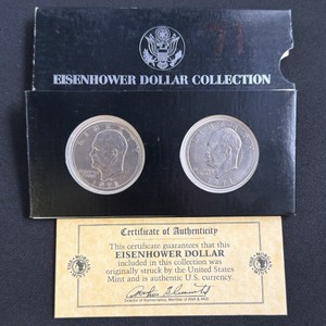 Lot of 2 1971 Eisenhower Dollars  Philadelphia & Denver Mint  Morgan Mint Collection