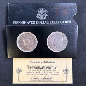 Lot of 2 1972 Eisenhower Dollars  Philadelphia & Denver Mint  Morgan Mint Collection