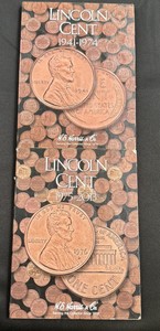 H.E. Harris Lincoln Cent Collection 1975-2013  U.S. Penny Coin Folder, partially completed collection