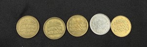 Lot of 5 Vintage Grand Casino Mille Lacs Gaming Tokens 