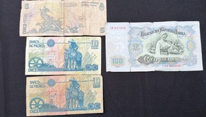 Lot of 5 World Banknotes  Argentina, Mexico & Bulgaria Foreign Paper Currency