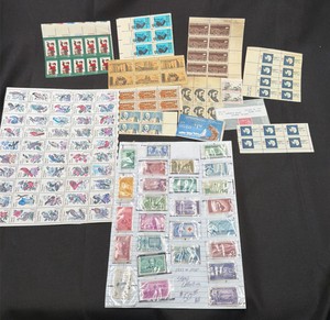 Large Vintage U.S. Postage Stamp Collection  Plate Blocks, Multiples, Partial Sheets & Singles