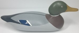Hand-Carved Painted Wood Mallard Drake Duck Decoy