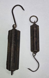 Lot of 2 Vintage Hanging Spring Scales with Hooks