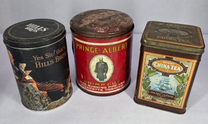 Vintage Advertising Tins Prince Albert Tobacco Hills Bros &amp Chinatea