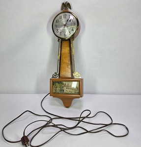 Vintage Electric Banjo Wall Clock with Southern Plantation Scene