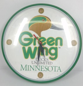 Ducks Unlimited Minnesota Green Wing Round Quartz Wall Clock