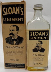 Vintage Sloans Liniment 6 Fl Oz Glass Bottle with Original Box