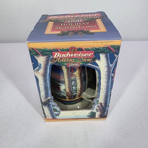 Budweiser Holiday Stein 2000 Holiday in the Mountains Collector Beer Stein with Box