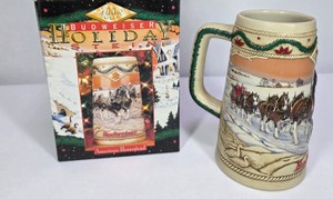 1996 Budweiser Holiday Stein American Homestead Clydesdales with Box