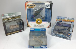 Lot of 4 Military Die-Cast Aircraft & Vehicle Models Matchbox Corgi Armour