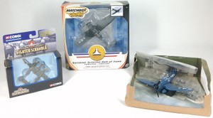 Lot of 3 WWII Die-Cast Military Aircraft Matchbox & Corgi Fighter Scramble