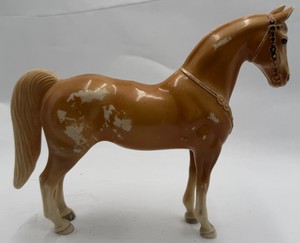 Vintage Palomino Horse Plastic Figurine with Bridle