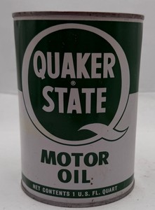 Vintage Quaker State Motor Oil 1 Quart Metal Can SAE 30 HD